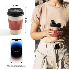 Portable Coffee Cup with Ceramic Bowl & High-Temperature Silicone | Unique Concealable Style for Gatherings (Black Sleeve)
