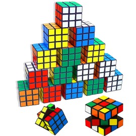 16 Stücke Mini Zauberwürfel Set, Geduldsspiel Kinder für unterwegs, Zauberwürfel 3x3 als Reisespiel und Geburtstagsgeschenk für Mädchen und Jungen