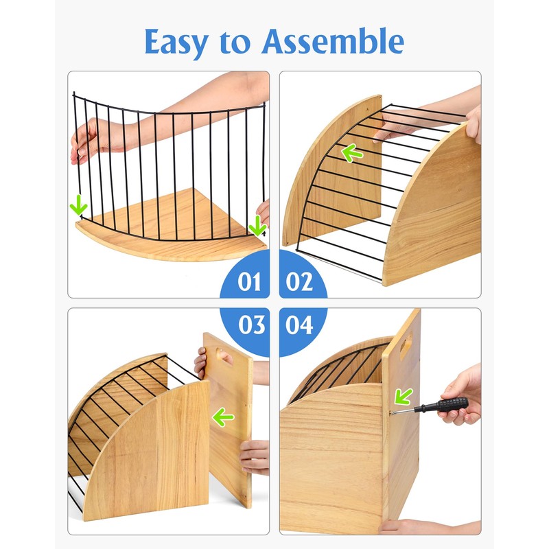 HULISEN Clipboard Holder, Wooden Clipboard Organizer with Raised Side Panel,