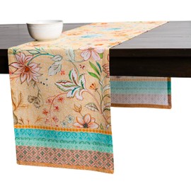 Maison d' Hermine Tablerunner 100% Cotton Table Runner Decorative Washable Table Cover for Home, Kitchen, Dining, Cocktail Parties & Camping, Luxury Loft Peach - Spring/Summer (37 x 230 cm)