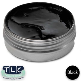 The Leather Clinic Leather Colour Restorer | Multi Use Absorbent Leather Dye Repair | Recolouring Balm for Sofas, Shoes, Bags, Coats (Black, 50ml)