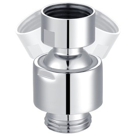 Hibbent All Metal Shower Head Swivel Ball Joint Adapter, Solid Brass Adjustable Shower Arm Connector, Showerhead Extension, Universal Showering Component, Polished Chrome