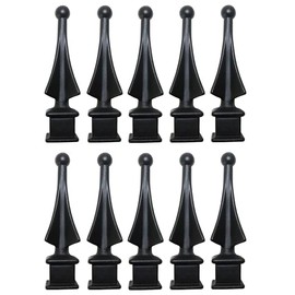 3/4" Black Plastic Four-Sided Spire Wing Tip Finial Fence Topper for Iron Picket Fence (10, 3/4")