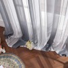 MIULEE Pinstripe Voile Curtains with Eyelets, Tab-Top Curtains, Transparent Window