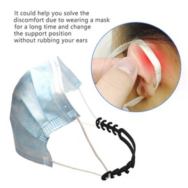 8 PCS Mask Extension Strap Ear Strap Hook Adjustable Anti-Slip Ear Grips Band Extender Ear Protector for Girls,Women, Adults  and Children(Black*4,Grey*2,White*2)