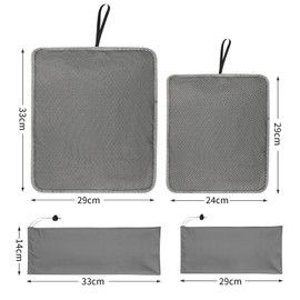 DICK DOCK Compact Zabuton with Storage Bag, Portable Cushion, Folding Cushion, Four Seasons, Simple for Home Work, Work Outdoors, Portable, Gray (13.0 x 11.4 inches (33 x 29 cm)