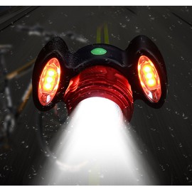 Bicycle Light Waterproof USB Charging, Super Bright Bicycle Headlight, Bicycle Head Lamp, LED Light Adjustable Brightness 4 Modes, Rotatable , Red