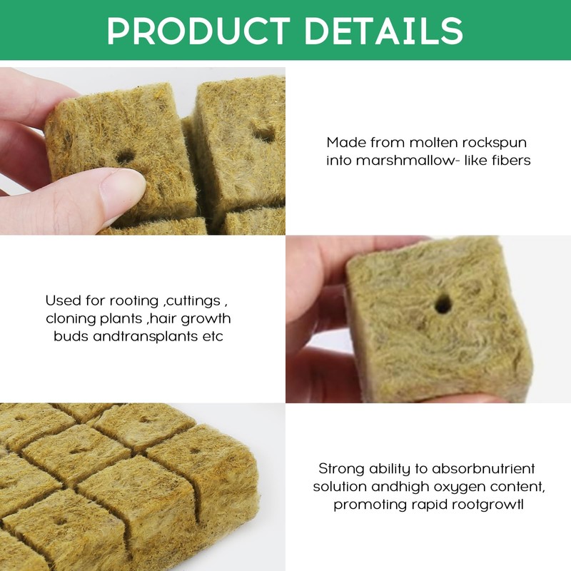 XCRPRT Rockwool Cube, Rock Wool Set, Rock Wool Growing Propagation