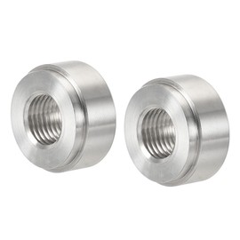 MECCANIXITY Weld on Fitting Bung 1/4NPT Female Aluminium Alloy Pipe Thread Connector Silver Tone 2pcs