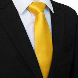 JEMYGINS Yellow Tie Silk Necktie for Men Business and Wedding