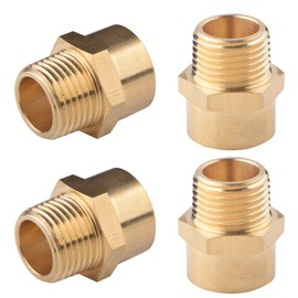Tsinghwang 4 Pack G 1/2 (BSP) Female Thread to US 1/2 NPT Male Thread Brass Pipe Fitting Adapter,G to NPT Adapter 1/2 Inch Converter Connector