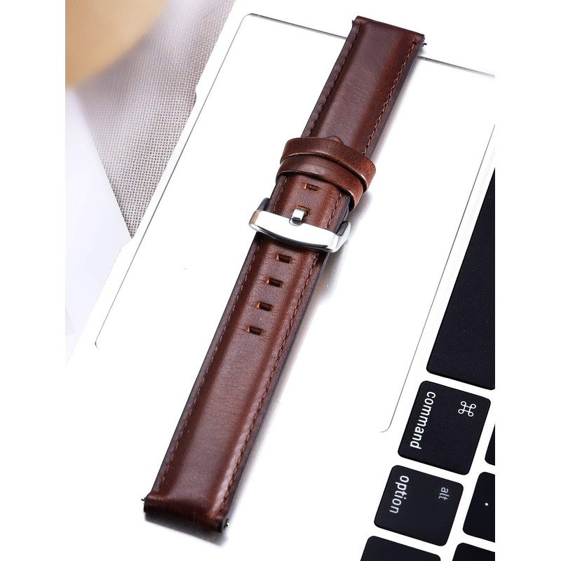 BINLUN Leather Watch Belt Quick Release Genuine Leather Watch Band