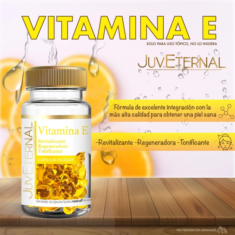 Juveternal |Cápsulas Faciales Vitamina E | 2x1 |90 cáps c/u|Revitaliza