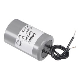 YOKIVE CBB60 Run Capacitor, 250V AC 6uF 50/60Hz with 2 Wires Lead Run Round Capacitor, Low Loss, Great for Washing Machines Motor (Gray, 54x34mm)