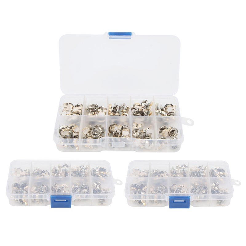 3 Boxes 150pcs Brooch Buttons White Rabbit Head Shape Detachable