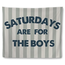 Mcehtle Boys Room Decor Tapestry, Kids Wall Tapestries, Saturdays Are for the Boys Vintage Striped Wall Hanging Decor for Kids Room Bedroom Dorm Nursery Playroom Home, 50x60 Inch