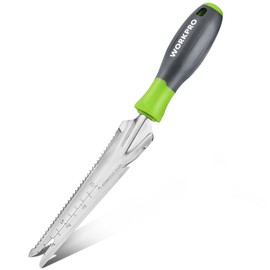 WORKPRO Hand Weeder Puller, 5-in-1 Stainless Steel Garden Trowel with Soft Handle, Gardening Weeding Tool for Easy Weeder Removal, Planting, Weeding, Flower & Vegetable Care in Garden Lawn Yard