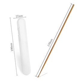 DFsucces Bamboo Ear Picks, Set of 2, 6.7 inches (17 cm), Natural Soot Bamboo, Ear Picks, Lightweight, Extra Fine, Storage Case Included