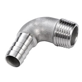 Beduan Stainless Steel Elbow 1/2" Hose Barb x 1/2" Male NPT Home Brew Pipe Fitting
