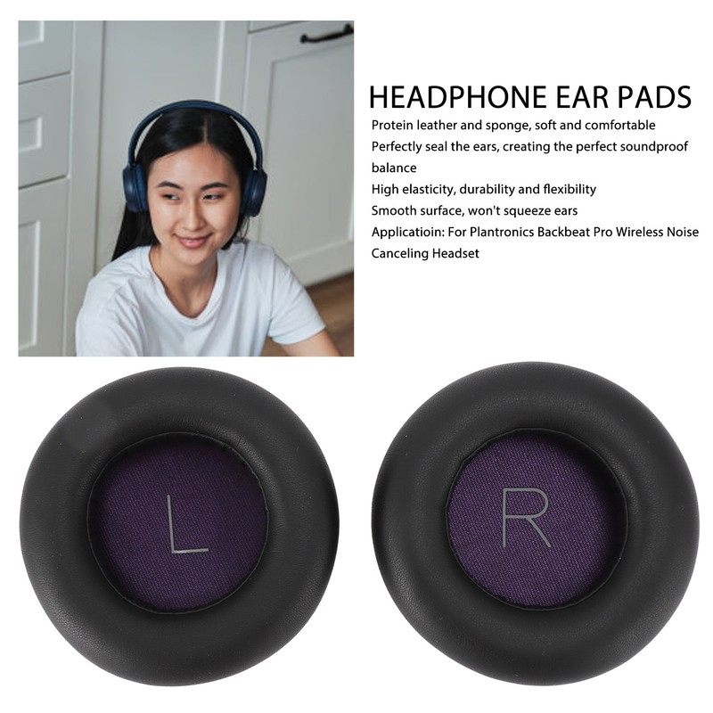 Headphone Ear Pads Comfortable Protein Leather Noise Isolating Earpad Covers