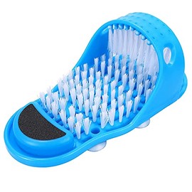 TOSAMZOO TOSAMZOO Magic Feet Cleaner Simple Foot Scrubber Feet Shower Spa Easy Feet Cleaning Brush Exfoliating Foot Massager Slipper for Unisex Adults, 1 Pc (Blue)