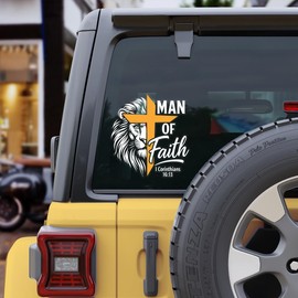 Premium Man of Faith Stickers - Inspirational Christian Stickers, Durable & Waterproof Christian Car Sticker for Bumper, Window, or Wall – Faith Gift Idea