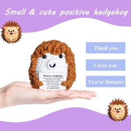 Dasezsdt Emotional Support Nuggets Inspirational Positive Crochet Hedgehog Handmade I Love You Cheer Funny Pickle Potato for Women Men Birthday Christmas White Elephant Positive Crochet Animals