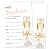 Champagne Bridal Shower Invitations With Envelopes, She's Tying the Knot