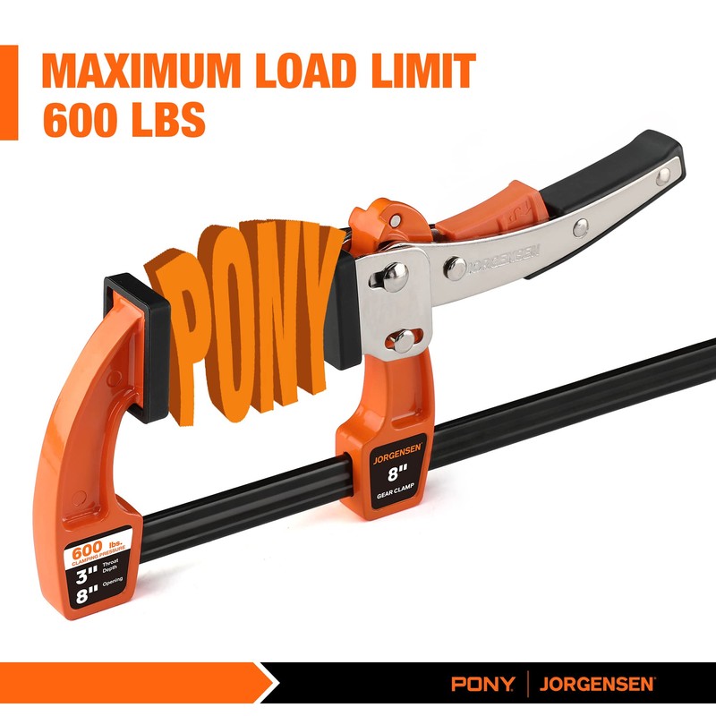 Jorgensen 8-inch Bar Clamp Set, Bar Clamp for Woodworking, Quick