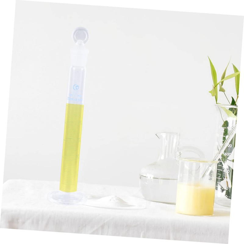 Hohopeti 1Pc Glass Measuring Cylinder with Stopper Thick Graduated Laboratory