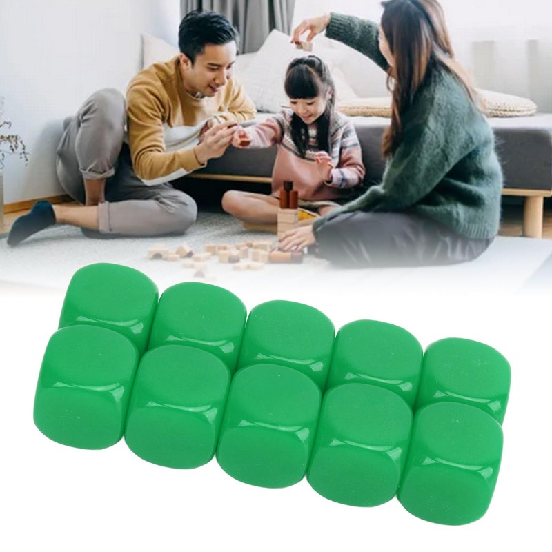 RiToEasysports 30pcs 16mm Plastic Rounded 6 Sided Blank Dice Set