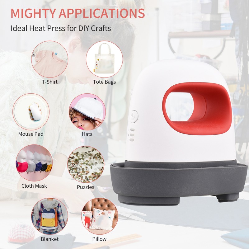 Mini Heat Press Machine 3 Heating Modes Portable HTV Iron