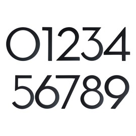 HASWARE Floating House Number 6 inch (15 cm) Stylish Door Numbers Alphabet Plaque Street Home Address Numerals (Black, 3)