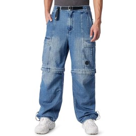 Cross Eyed Moose Men's Cross Terrain Convertible Cargo Pant with Drawstring Style Buckle Belt Standard