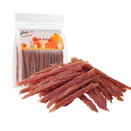 ASMPET Duck Jerky Dog Treats, Real Duck Strips Dog Snacks, High Protein Dog Jerky, Soft Chewy Dog Training Treats for Small Medium Large Dogs, Healthy Dog Chews in Resealable Bag, 10.6 oz (300g)