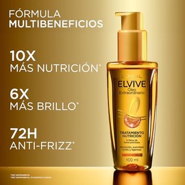 Elvive Tratamiento en Aceite L'Oréal Paris Óleo Extraordinario pelo más suave y con brillo intenso con 6 óleos de flores preciosas, 100 ml