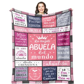 Solzien Abuela Gifts, Regalos para Abuela/Abuelita Día De Las Madres, Grandma Christmas/Mothers Day/Birthday Gifts from Granddaughter/Grandson, Blanket 50"x60"