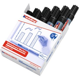 edding 365 Whiteboard Markers - Black - 10 Whiteboard Pens - Chisel Tip 2-7 mm - for Whiteboard, Glass, Writing Board, Flip Chart - Dry and Residue-Free Wipe Clean Does Not Dry Out