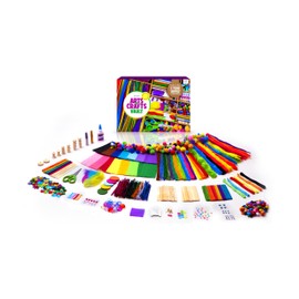 Dan&Darci Arts and Crafts Vault - Craft Supplies Kit in a Box for Kids Ages 4 5 6 7 8 9 10 11 & 12 Year Old Girls & Boys - Crafting Set Kits - Gift Ideas for Kid Art Activity Gifts