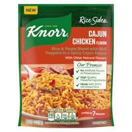 Knorr Rice Sides Cajun Chicken Flavor Rice for a Delicious + Quick Side Dish, with 100% U.S. Grown Rice + No Artificial Flavors or Preservatives, 5.8 oz
