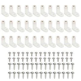 sourcing map 30 Pcs Circuit Board L Shape Insulated PCB Spacer 20mm Standoffs Mounting Feet Supporting Height with Screws White