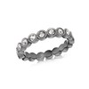 Tuscany Silver Black Rhodium Plated Rub Set White Crystals Ring