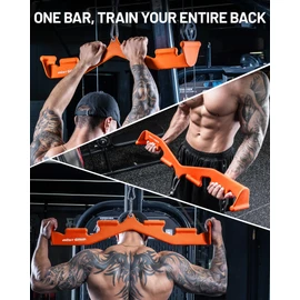 LAT Pull Down Bar with 6 Ergonomic Handles, Neutral Grip LAT Pulldown Attachments for Whole Back Training, Wide Grip LAT Pulldown Bars for Home Gym Cable