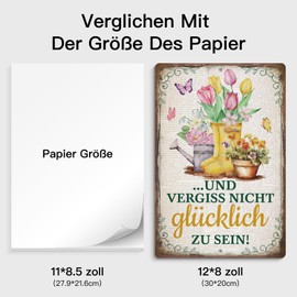 Putuo Decor Vintage Garden Sign Don't Forget to be Happy - Metal Wall Art for Indoor Outdoor Decoration