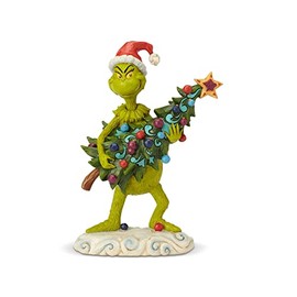 Enesco Dr. Seuss el Grinch por Jim Shore Robando Árbol Figurina, 22 cm, Multicolor