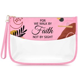 Sfodiary Religious Gifts for Women Catholic Makeup Bag Christian Bible Verse Gifts for Goddaughter Cosmetic Bag Inspirational Thanksgiving Christmas Birthday for Women Zipper Travel Pouch