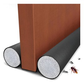 Mejorado Guardapolvo Cubre Puerta Evita Insectos Impermeable,protector Para Puerta,tapón De Aire Para Debajo De La Puerta,ajustable,bloqueo De Ruido,tope Para Puerta De Bajo Puerta,doble Borde,negro