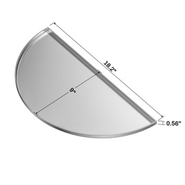 Skyflame Universal Stainless Steel Griddle, 18" Half-Round Flat Top BBQ Cooking Griddle for Kamado Joe Ceramic Grills / Weber Kettle Grills / Grill Caterings /Outdoor Stoves