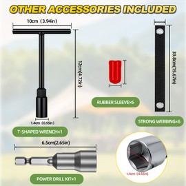 Dongxw Ground Anchors Screw in, 4 Pack Spiral Trampoline Anchors with Nut and Tool Swing Set Anchors Tent Stakes High Wind Heavy Duty Earth Anchors for Sheds Canopies Carports Mobile Home