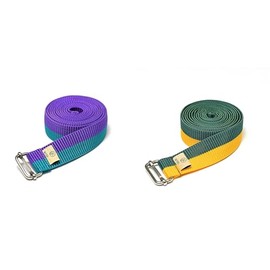 Yoga Stretch Belt/Strap | Best for Daily Stretching, Yoga, Pilates, Physical Therapy, Fitness | 8 Feet Premium Cotton Strech Band (BothVariants-2Pack)